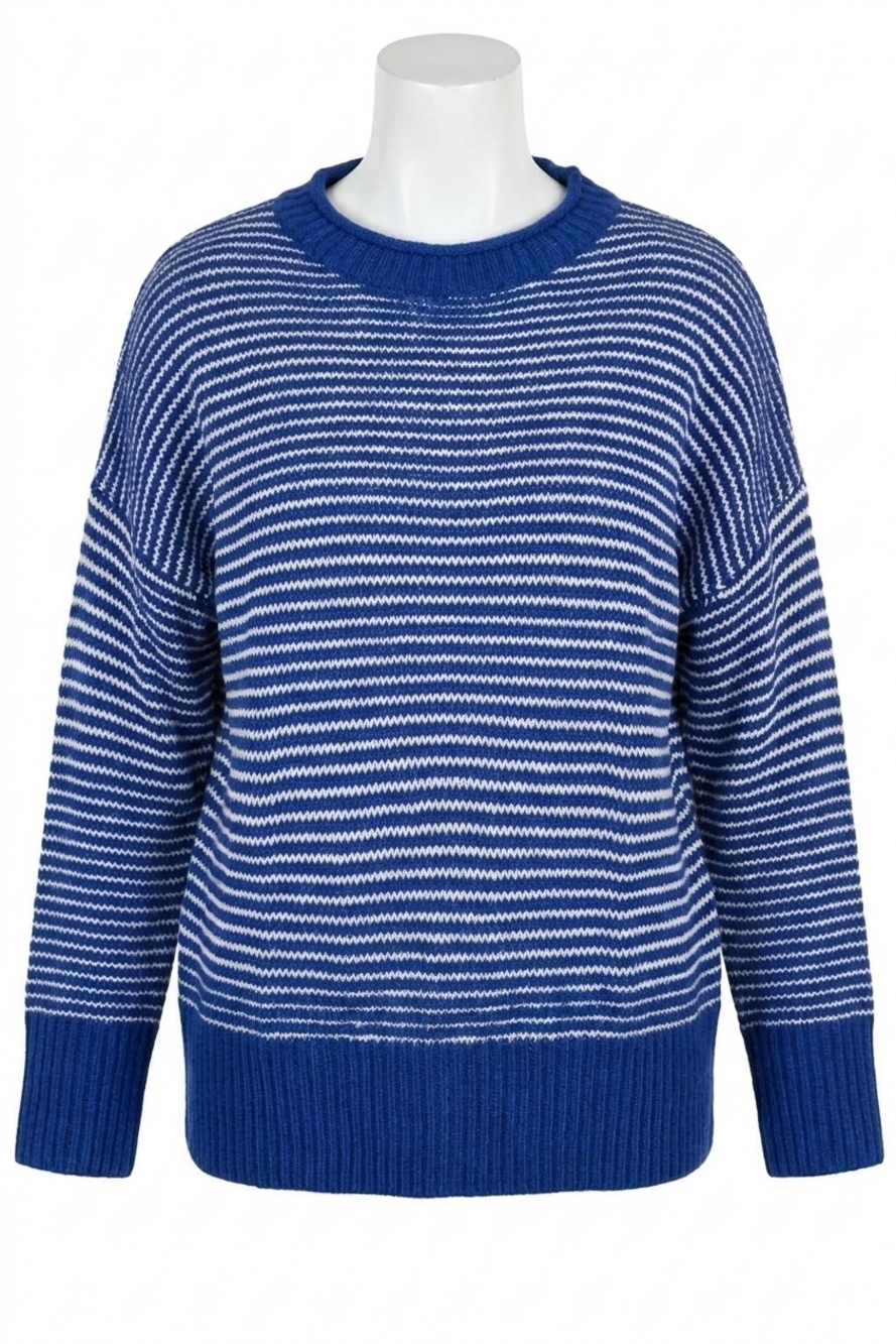 NEW POLAGRAM oceana stripe sweater in blue